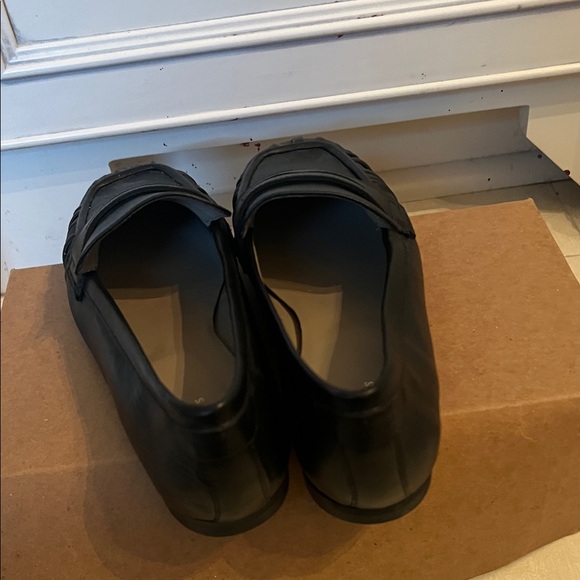 All Saints Black Leather Slip-On Loafers - Picture 6 of 7